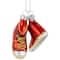 2.25" Red and Silver Sneakers Glass Christmas Hanging Ornament